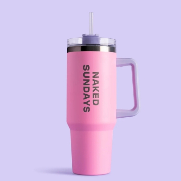 Naked Sundays Jumbo Tumbler Cup 40oz - Bubblegum Baby Pink New - Picture 1 of 2